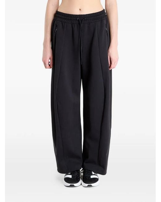 Adidas Black Drawstring-Waist Panelled Track Pants
