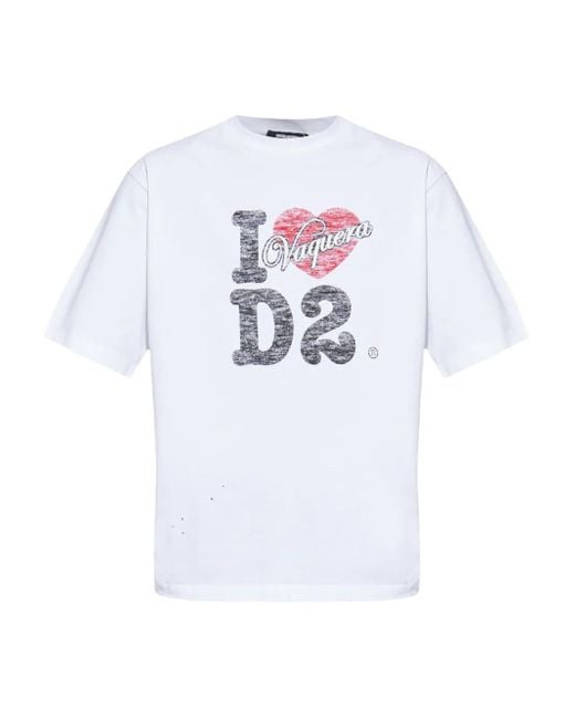 DSquared² X Vaquera T-Shirt in White für Herren