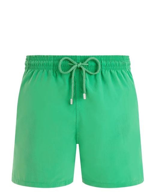 Vilebrequin Green Logo-Patch Swim Shorts for men