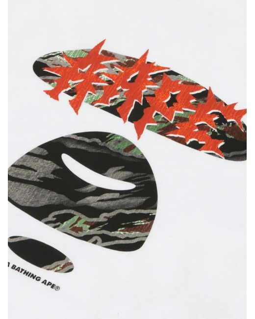 Aape By A Bathing Ape White Graphic-Print T-Shirt for men