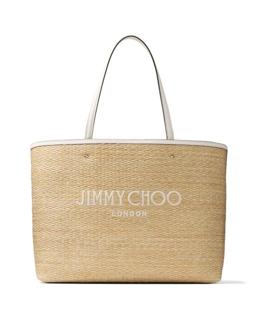 Jimmy Choo Marli Raffia Shopper in het Natural