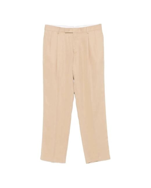 Germano 1952 Natural Pleated-Front Tailored Trousers for men