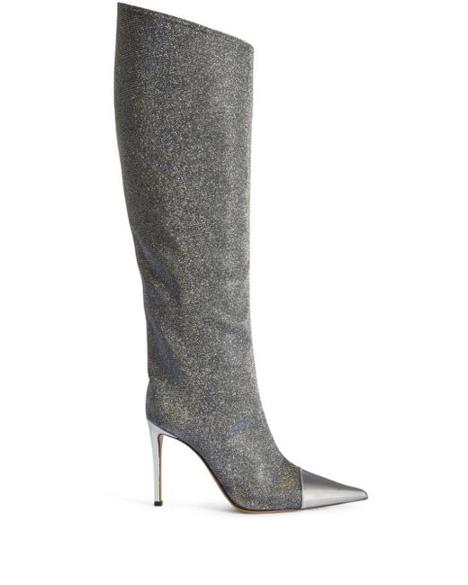 Alexandre Vauthier Gray 105mm Glitter Knee-length Boots