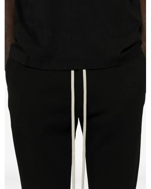 Rick Owens Black Drawstring Cotton Trousers for men
