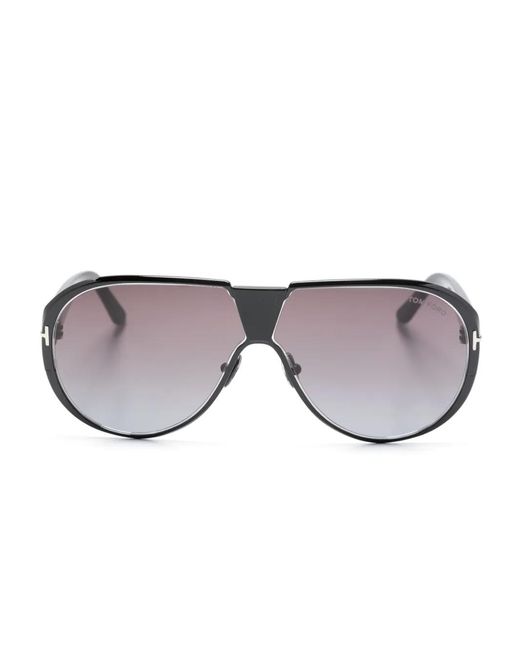 Tom Ford Gray Vicenzo Pilot-Frame Sunglasses for men