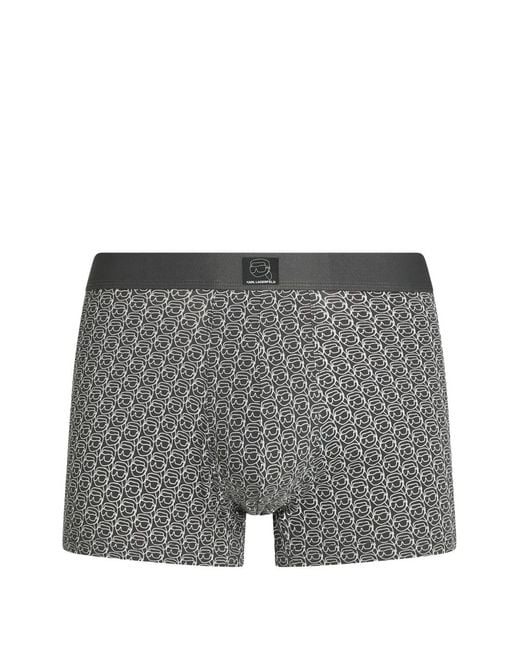 Karl Lagerfeld Gray Lot De Trois Boxers Ikon À Patch Logo for men