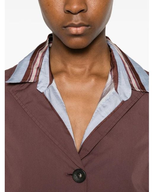Diega Purple Button-Up Patch-Pocket Blazer