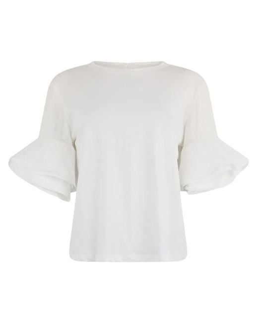 T-Shirt Con Ruches di Liu Jo in White