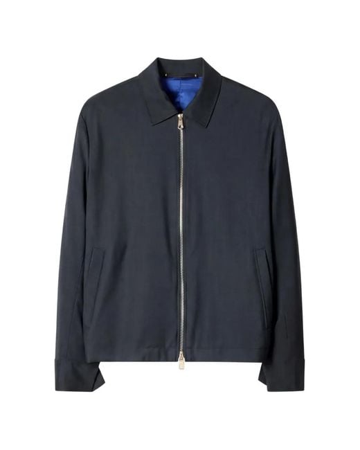 Paul Smith Blue 'Storm System' Wool Harrington Jacket for men