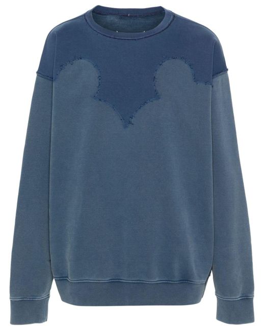 Maison Margiela Blue Four Stitch-logo Cotton Sweatshirt for men