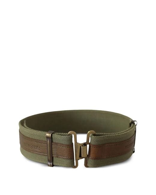 Ermanno Scervino Green Leather-Trim Belt