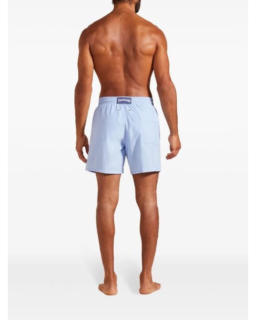 Vilebrequin Blue Moorea Logo-Appliqué Swim Shorts for men