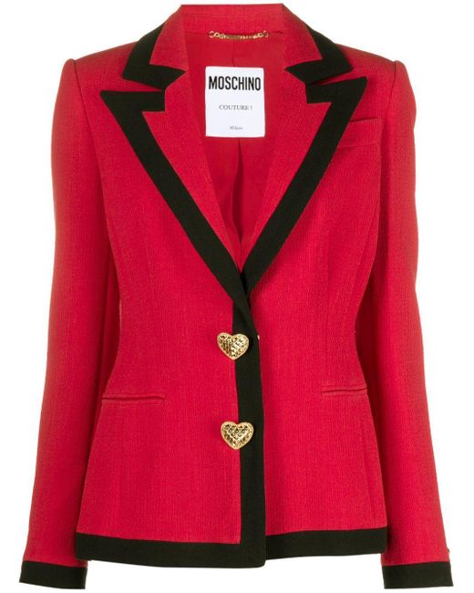 Moschino Red Heart-motif Blazer
