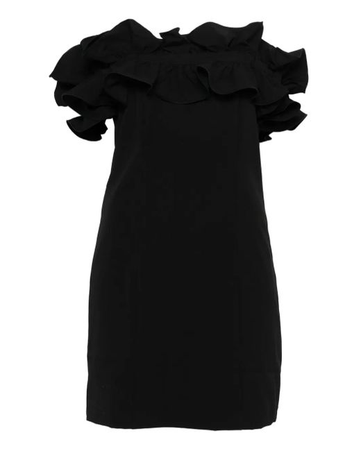 ROTATE BIRGER CHRISTENSEN ラッフル ミニドレス Black