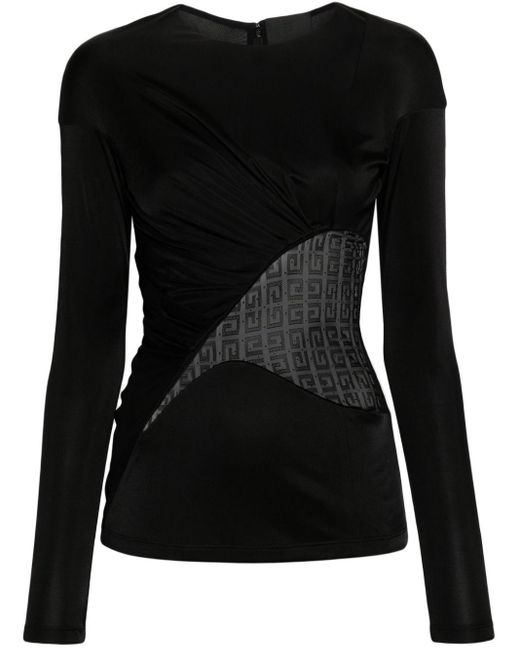 Givenchy Black G-Lace Panelled Top