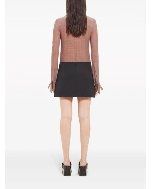 Courreges Pink Logo-Appliqué Checked Shirt