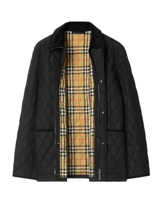 Burberry Black Quilted Nylon Haddington Jacket for men
