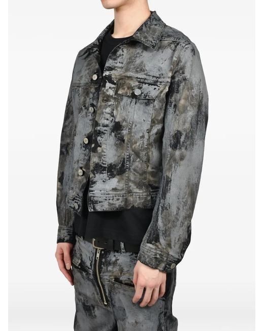 FILTH Black Distressed-Effect Denim Jacket for men