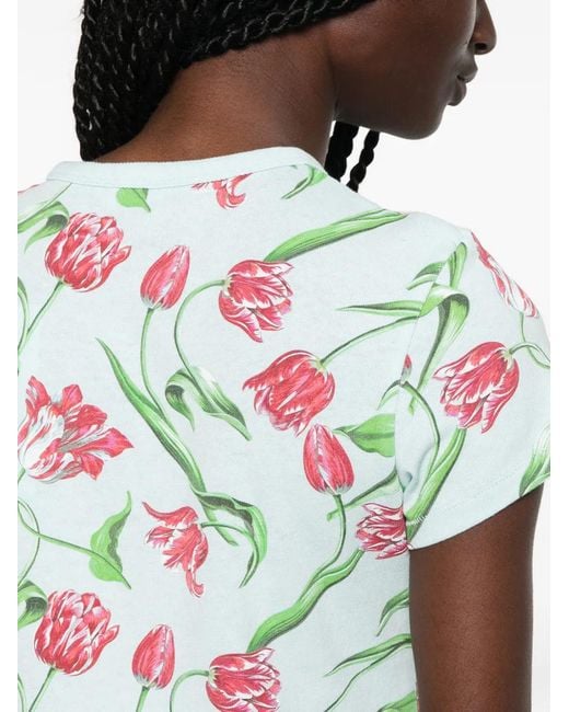 KENZO White Floral-Print T-Shirt