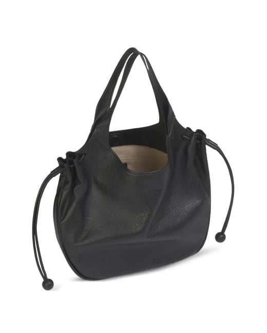 Marni Black Leather Trunkaroo Soft Medium Tote Bag