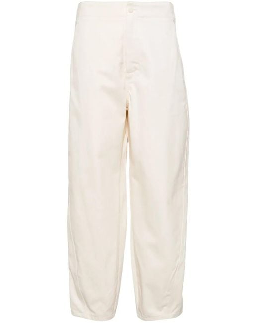 Yves Salomon White High-Waist Tapered Trousers