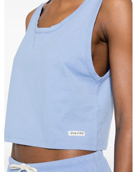 Sporty & Rich Blue Cropped Tank Top