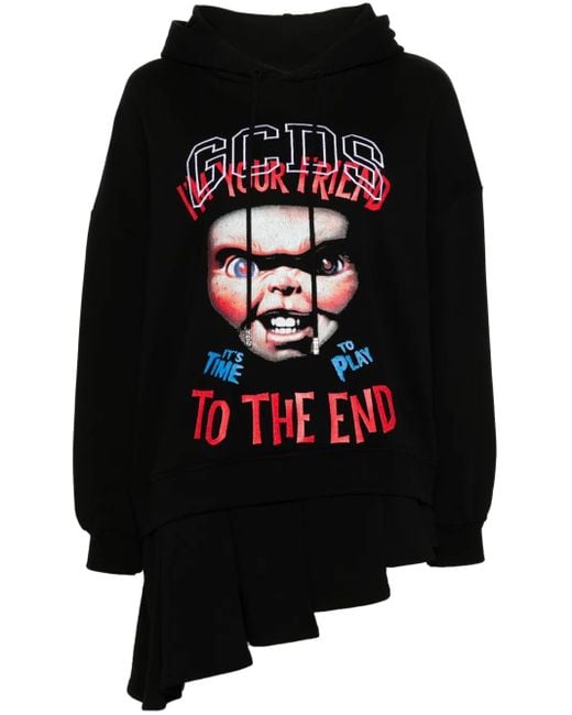 Gcds Black Short Dress With Hood X Universal Chucky
