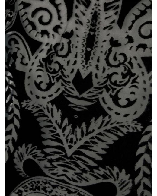 Etro Black Patterned Silk Blouse