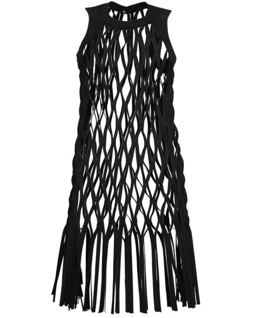 Sacai Black Layered Midi Dress