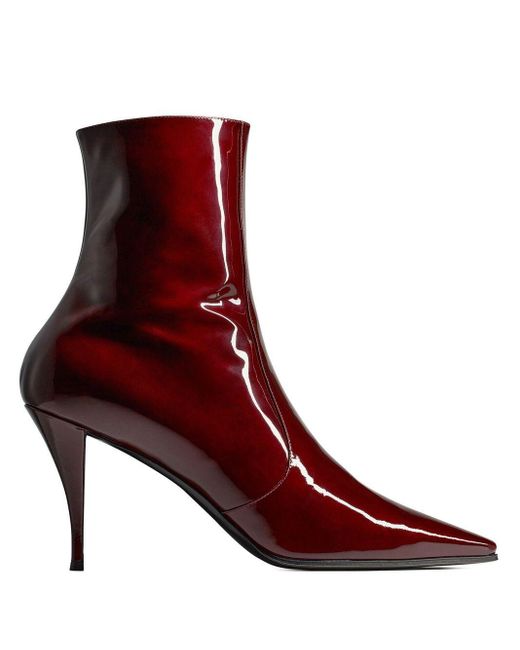 Saint Laurent Red Ziggy 90mm Ankle Boots for men