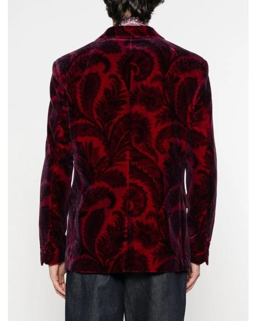 Etro Sakko aus Samt mit Paisleymuster in Red für Herren