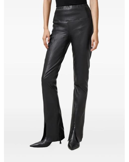 AllSaints スリットヘム レザーパンツ Blue