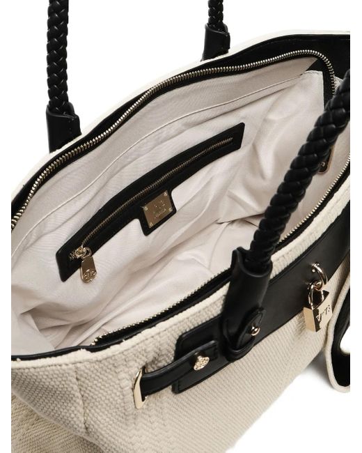 V73 White Logo-Engraved Tote Bag