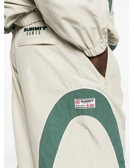 SUMMER GAMES White Drawstring Panelled Trousers for men