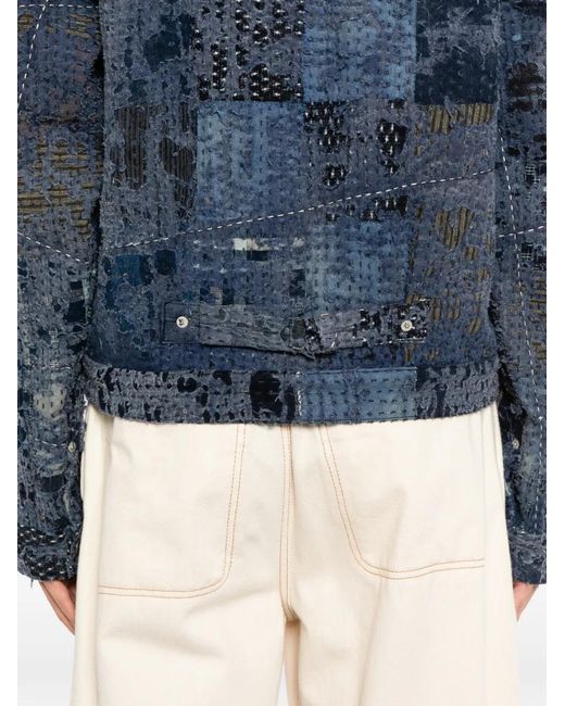 Kafeneo by TBF Jacke Im Patchwork-Look in Blue für Herren
