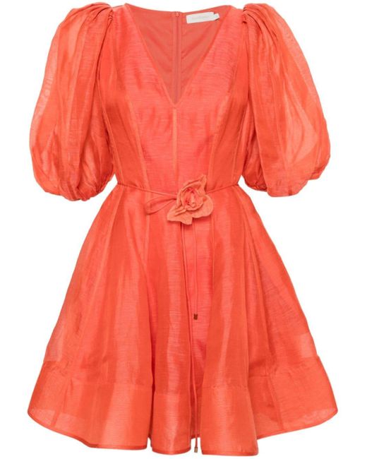 Vestido con apliques florales Zimmermann de color Orange