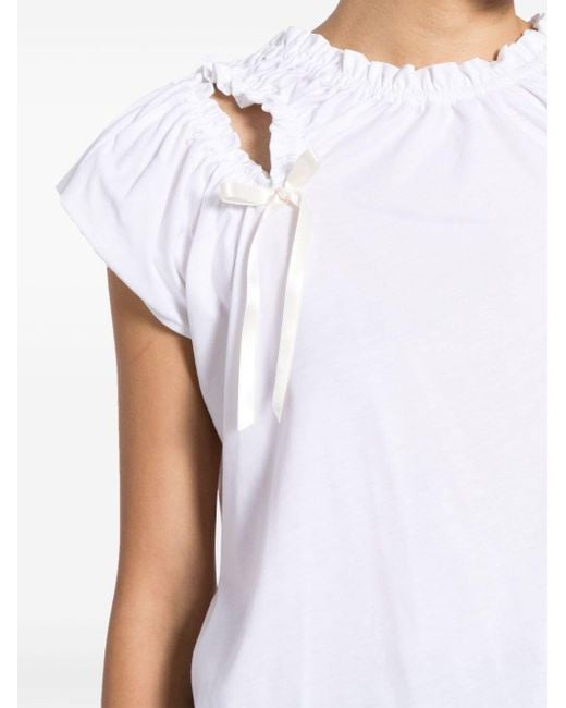 Débardeur en coton à détail de nœud Simone Rocha en coloris White