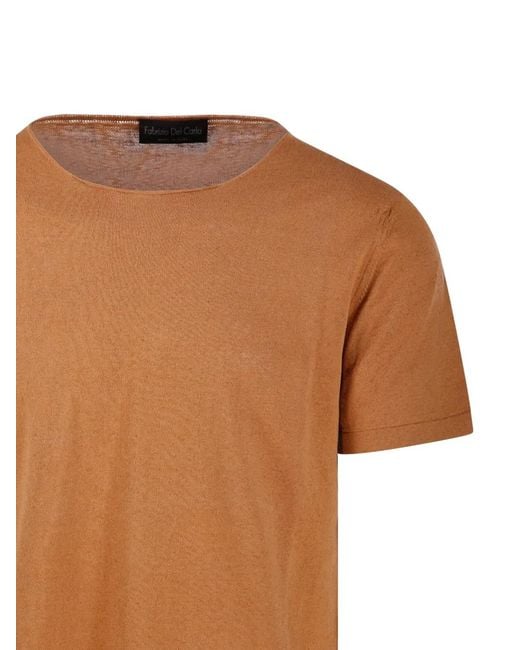 Fabrizio Del Carlo Brown Short-Sleeve T-Shirt for men