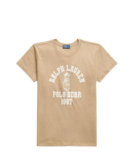 Polo Ralph Lauren Natural Polo Bear Cotton T-Shirt