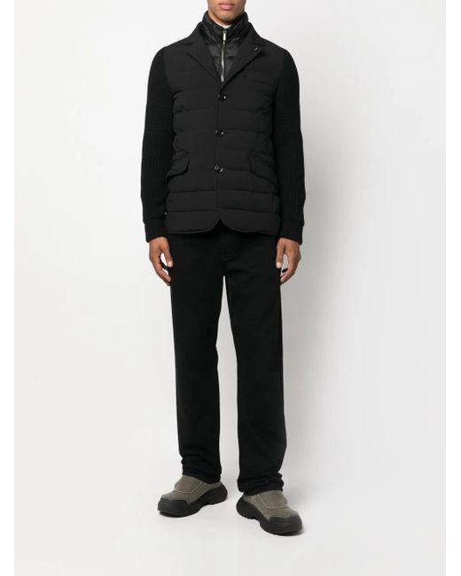 Moorer Black Button-Up Padded Down Jacket for men