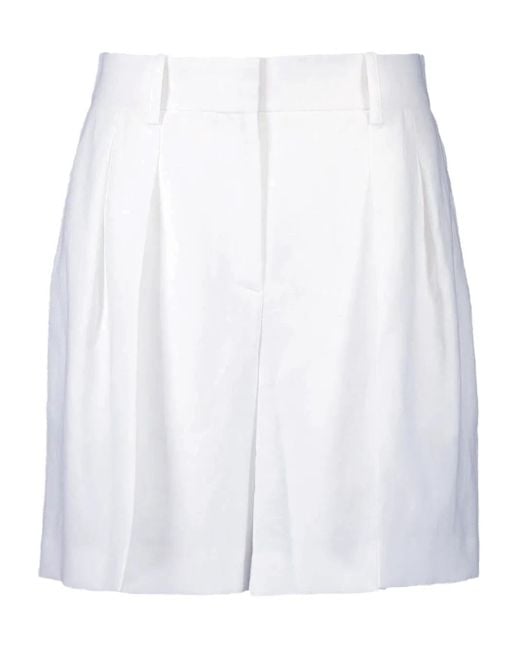 Michael Kors White Pleated Shorts