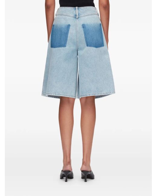 3.1 Phillip Lim Blue Patchwork Pleat Shorts