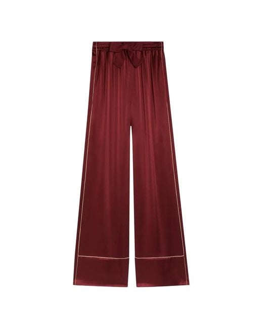 Roksanda Red Nael Piping-Detail Palazzo Trousers