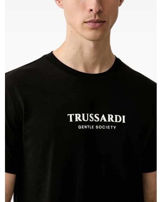 Trussardi Black Logo-Print Short-Sleeve T-Shirt for men