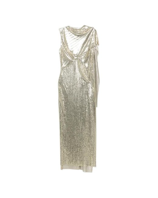 Rabanne White Draped Chainmail Dress