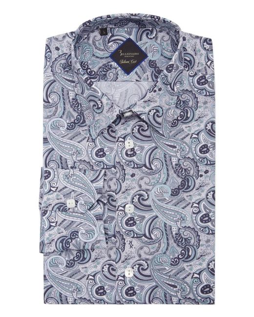 Billionaire Blue Chemise Cut/Milano Original À Motif Cachemire for men