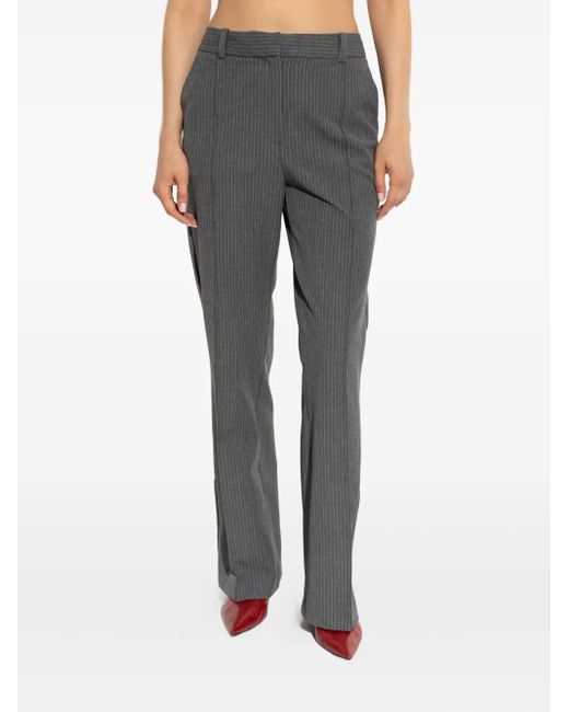 Samsøe & Samsøe Gray Pinstripe Pleated Trousers