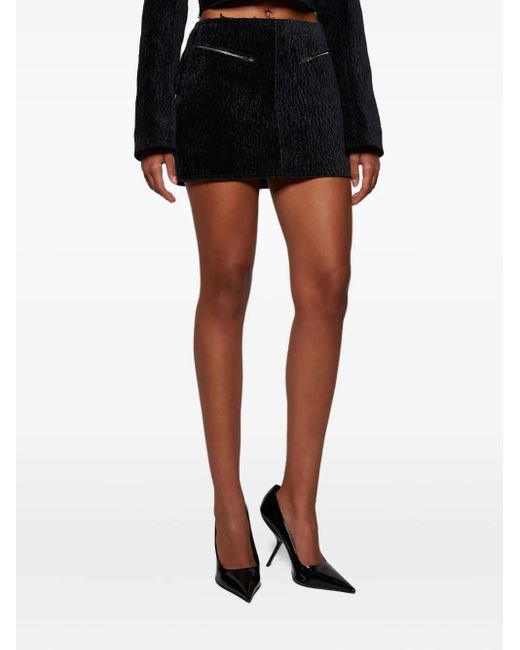 Alexander Wang Black Zip-Pockets Mini Skirt