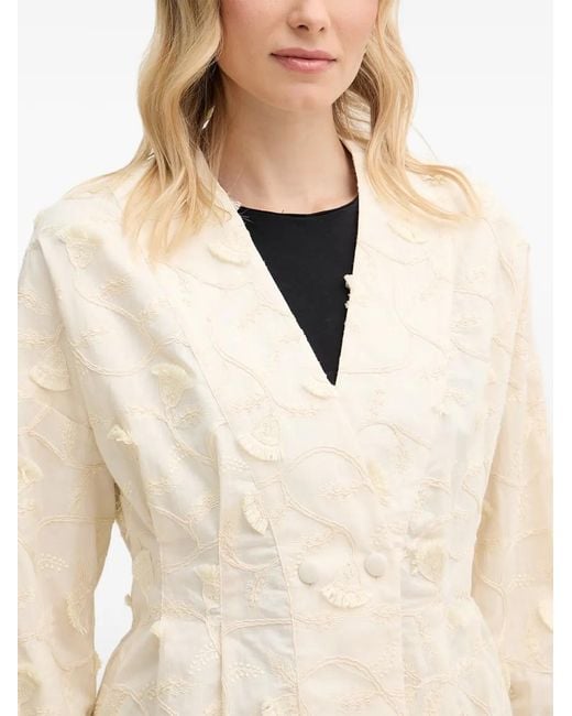 INTROPIA Natural Blazer Brodé Gema À Franges