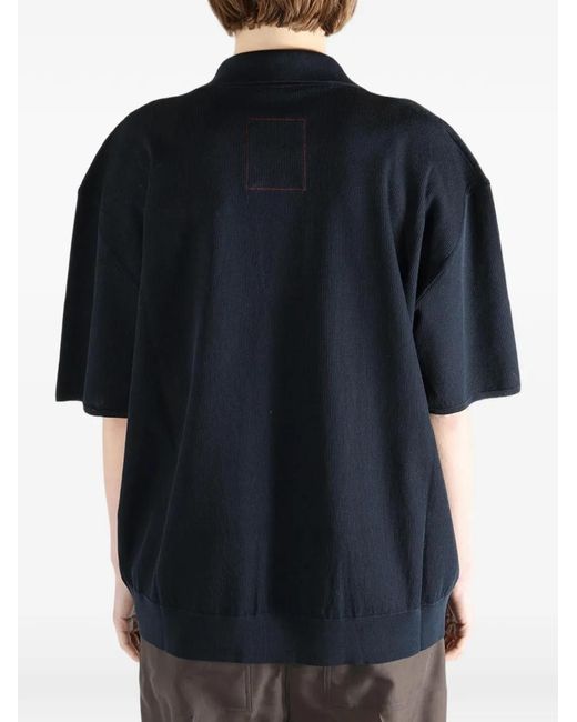 Uma Wang Blue Short-Sleeves Polo Top